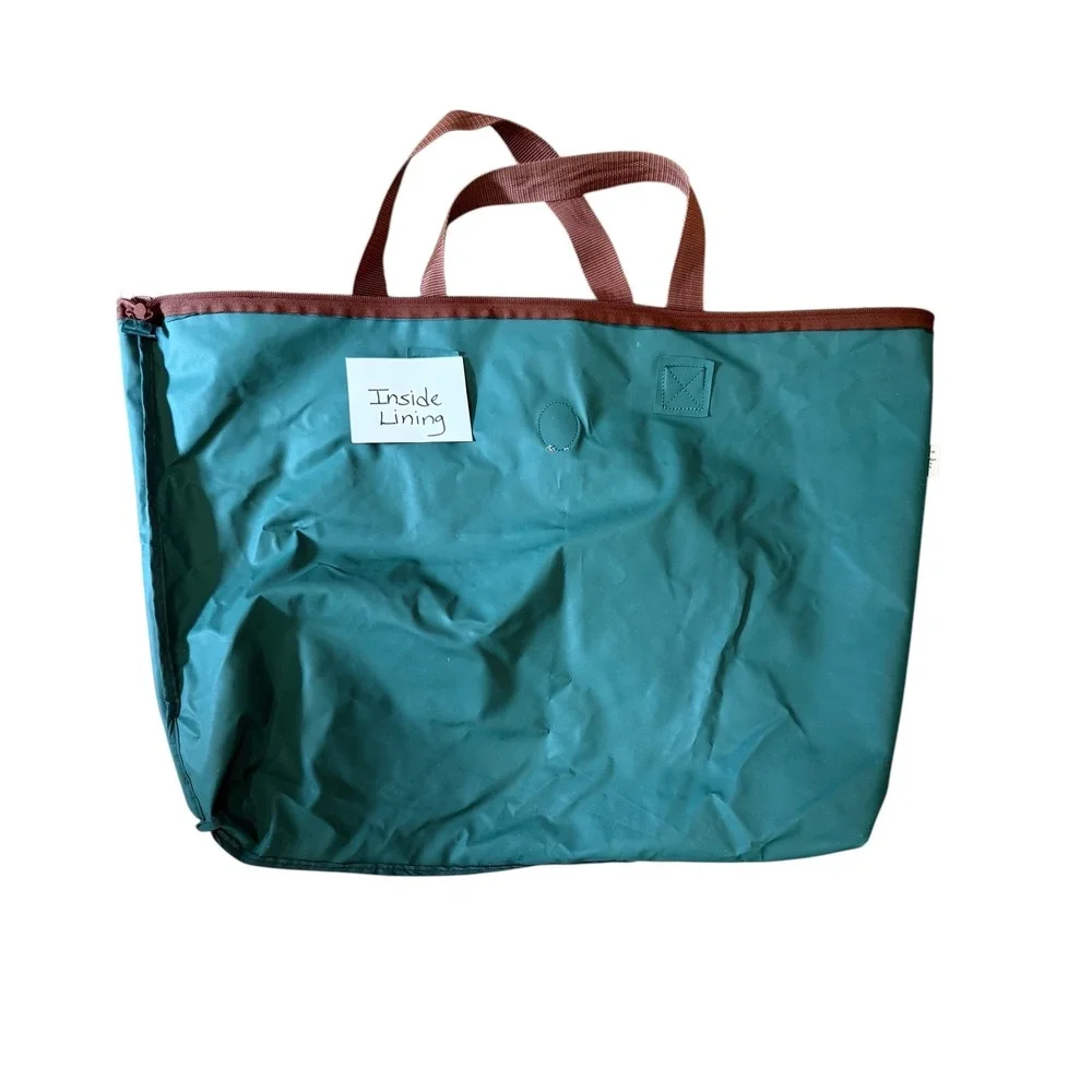 Polo Ralph‎ Lauren Green Nylon Oversized Tote Bag Zip Top Weekender Travel Bag